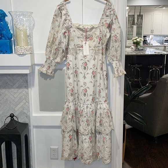 LoveShackFancy Toulon Eyelet Ruffle Dress NWT - Picture 9 of 16